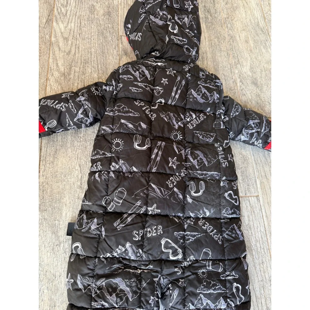 Spyder Snowsuit 9 - 12 Months Doodle Print Bunting 12M Boys Baby Hooded Sherpa